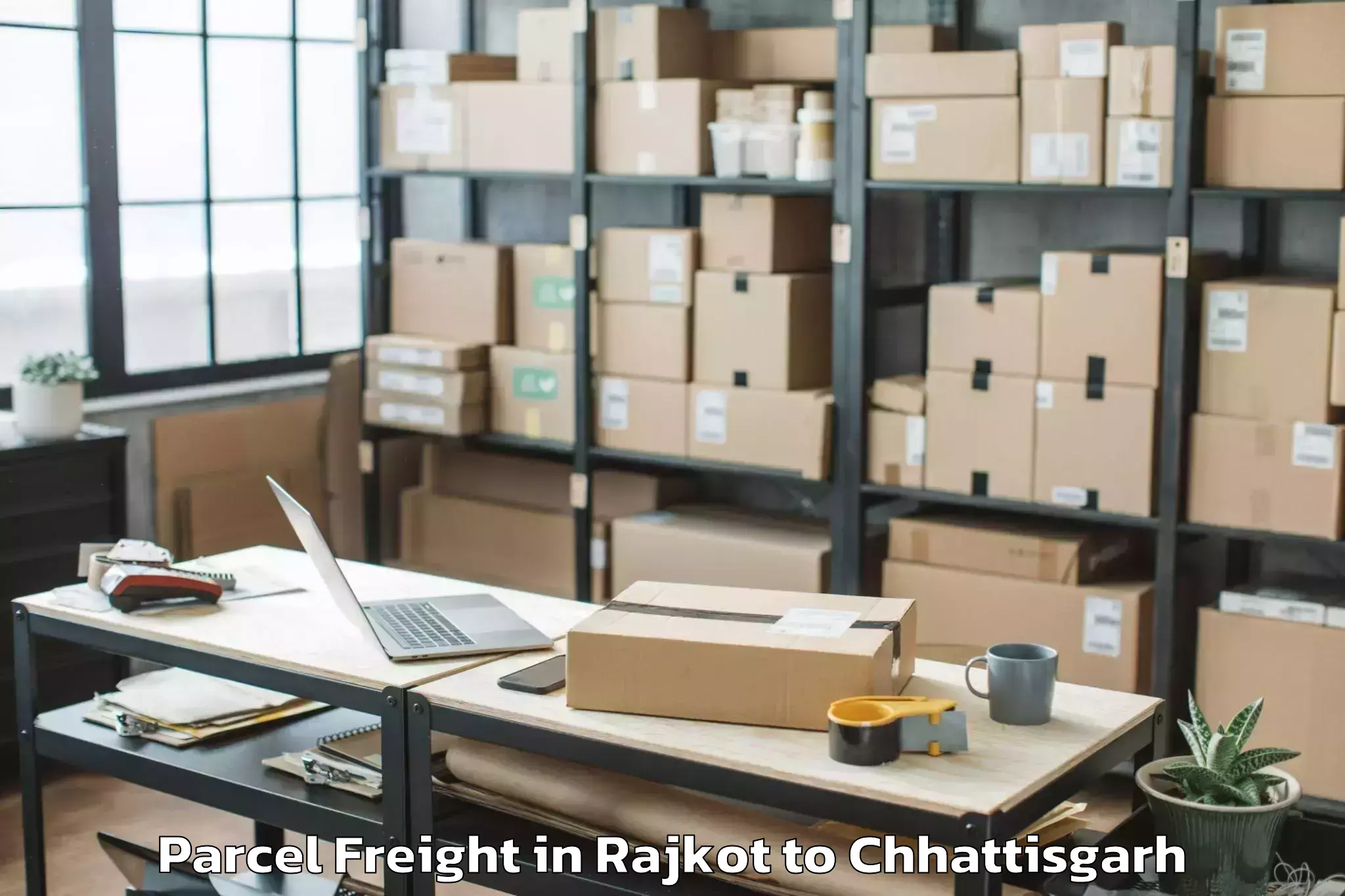 Leading Rajkot to Tamnar Parcel Freight Provider